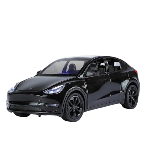YCNXEB Miniatur Modelle 1 24 Für Tesla Modell Y Simulation Legierung Auto Modell Fahrzeug Auto Enthusiasten Sammlung Dekoration Junge Geschenk Originalgetreue Nachbildung(Schwarz) von YCNXEB