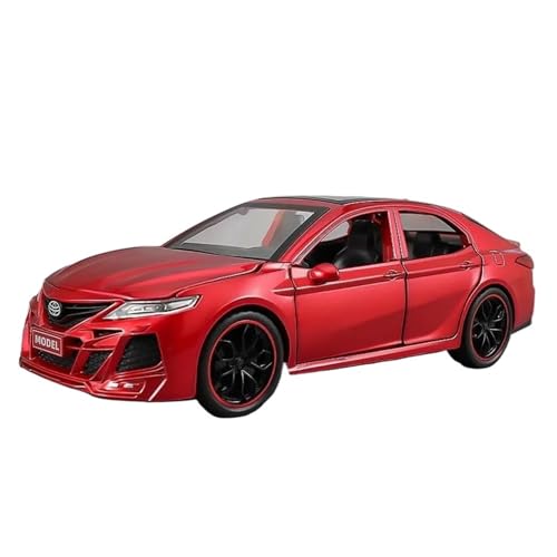 YCNXEB Miniatur Modelle 1 24 Für Toyota Camry Legierung Auto Modell Diecast Spielzeug Fahrzeuge Metall Spielzeug Auto Modell Sound Und Licht Sammlungen Originalgetreue Nachbildung(Red 2) von YCNXEB