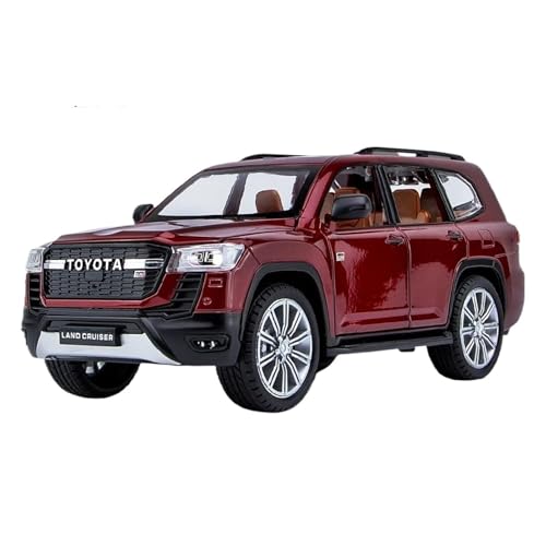 YCNXEB Miniatur Modelle 1 24 Für Toyota Land Cruiser GR Legierung Druckguss Fahrzeuge Metall Auto Modell Sound Und Licht Pull Back Sammlungen Originalgetreue Nachbildung(Rot) von YCNXEB