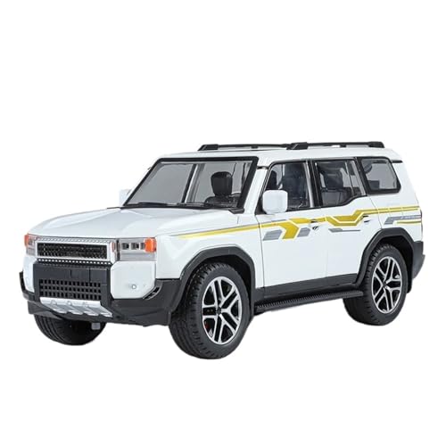 YCNXEB Miniatur Modelle 1 24 Für Toyota Land Cruiser Prado 2025 Geländewagen Legierung Druckguss Modell Auto Sound & Licht Hobby Sammlerstücke Originalgetreue Nachbildung(White) von YCNXEB