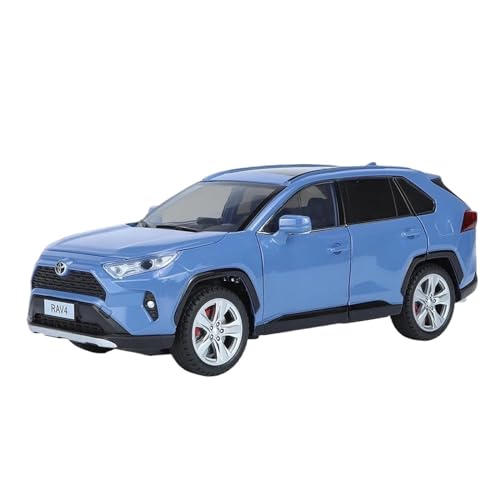 YCNXEB Miniatur Modelle 1 24 Für Toyota RAV4 SUV Legierung Guss Spielzeug Auto Modell Enthusiasten Sound Und Licht Sammlerstücke Geburtstagsgeschenk Originalgetreue Nachbildung(Blau) von YCNXEB