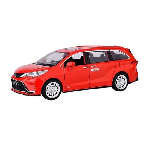 YCNXEB Miniatur Modelle 1 24 Für Toyota Sienna MPV NUTZFAHRZEUG Simulation Diecast Auto Metall Legierung Modell Auto Spielzeug Sammlung Originalgetreue Nachbildung(Rot) von YCNXEB