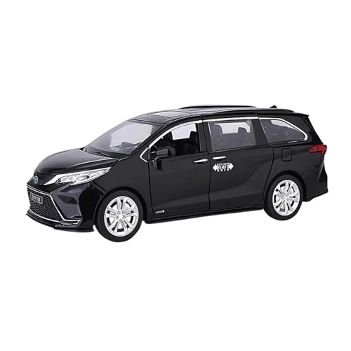 YCNXEB Miniatur Modelle 1 24 Für Toyota Sienna MPV NUTZFAHRZEUG Simulation Diecast Auto Metall Legierung Modell Auto Spielzeug Sammlung Originalgetreue Nachbildung(Schwarz) von YCNXEB
