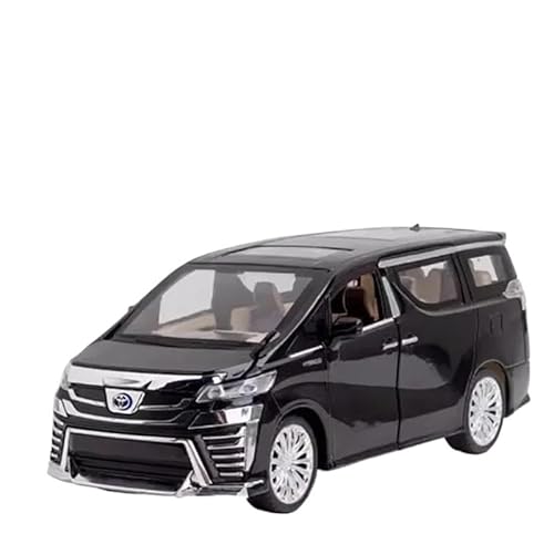 YCNXEB Miniatur Modelle 1 24 Für Vellfire-Nutzfahrzeug-Legierungssimulationsautomodell Mit Zurückziehbarer Statischer Anzeige Für Die Erwachsenensammlung Originalgetreue Nachbildung(Schwarz) von YCNXEB