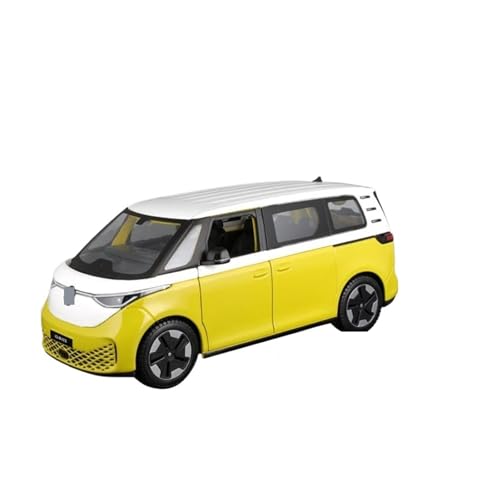 YCNXEB Miniatur Modelle 1 24 Für Volkswagen ID.BUSS New Energy MPV Legierung Automodell Druckguss Metallfahrzeug Hochsimulationsmodell Spielzeug Originalgetreue Nachbildung(Yellow) von YCNXEB