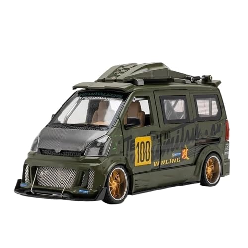 YCNXEB Miniatur Modelle 1 24 Für Wuling Hongguang Van Modifizierte Version Legierung Metall Modell Auto Reparatur Shop Miniatur Modell Dekoration Originalgetreue Nachbildung(Grün) von YCNXEB