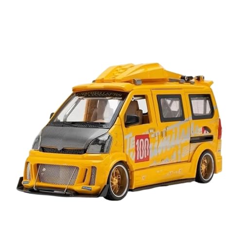 YCNXEB Miniatur Modelle 1 24 Für Wuling Hongguang Van Modifizierte Version Legierung Metall Modell Auto Reparatur Shop Miniatur Modell Dekoration Originalgetreue Nachbildung(Yellow) von YCNXEB