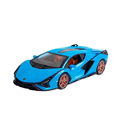 YCNXEB Miniatur Modelle 1 24 Legierung Automodell Für Lamborghini Sian FKP37 Supercar Diecast Vehicle Toy Collection Originalgetreue Nachbildung(1 24 SIAN Blue) von YCNXEB