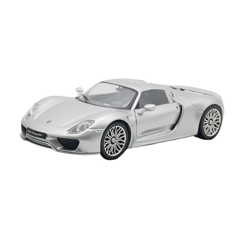 YCNXEB Miniatur Modelle 1 24 Legierung Automodellsammlung Für Porsche 918 Spyder 2015 Silber Coupé Spielzeuggeschenk Originalgetreue Nachbildung von YCNXEB