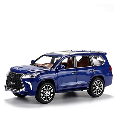 YCNXEB Miniatur Modelle 1 24 for Lexus LX570 SUV Diecast Alloy Auto Mit Sound Light Zurückziehen Spielzeugauto for Kinder Geschenksammlung Nachbildung(Blau) von YCNXEB