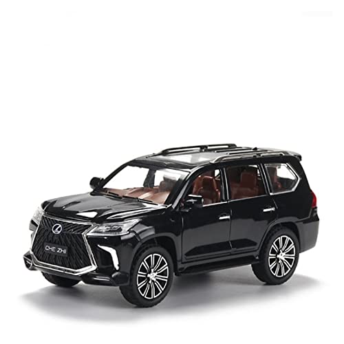 YCNXEB Miniatur Modelle 1 24 for Lexus LX570 SUV Diecast Alloy Auto Mit Sound Light Zurückziehen Spielzeugauto for Kinder Geschenksammlung Nachbildung(Schwarz) von YCNXEB