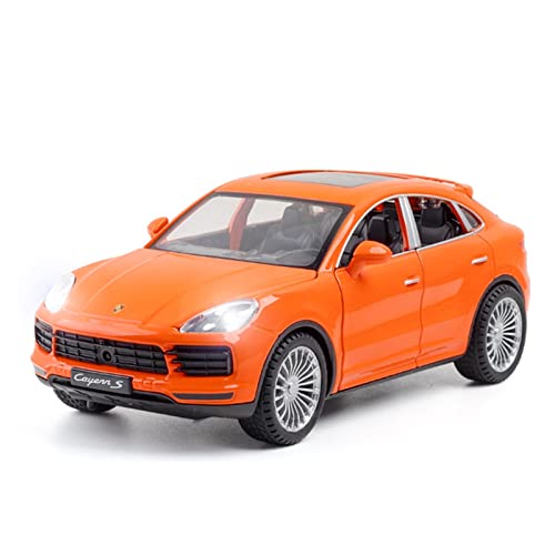 YCNXEB Miniatur Modelle 1 24 for Porsche Cayenne S Alloy Car Diecast Model Sound Light Collection Dekoration Ornamente Nachbildung(Orange) von YCNXEB