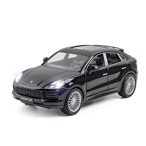 YCNXEB Miniatur Modelle 1 24 for Porsche Cayenne S Alloy Car Diecast Model Sound Light Collection Dekoration Ornamente Nachbildung(Schwarz) von YCNXEB