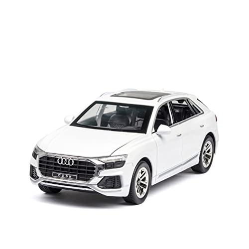 YCNXEB Miniatur Modelle 1 24 for Q8 SUV Sound Light Zurückziehen Legierung Spielzeugauto Modell for Kinder Auto Dekoration Ornamente Nachbildung(White) von YCNXEB
