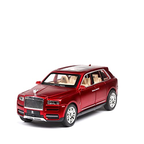 YCNXEB Miniatur Modelle 1 24 for Rolls Royce Cullinan SUV Metall Mit Light Sound Pull Back Car Collection Dekoration Ornamente Nachbildung(Rot) von YCNXEB