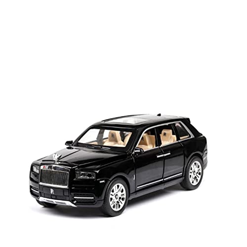 YCNXEB Miniatur Modelle 1 24 for Rolls Royce Cullinan SUV Metall Mit Light Sound Pull Back Car Collection Dekoration Ornamente Nachbildung(Schwarz) von YCNXEB
