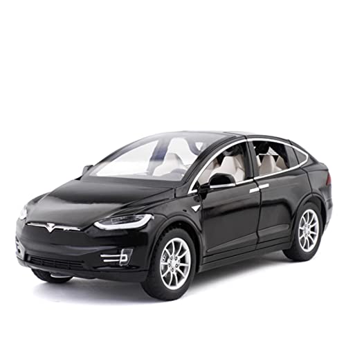 YCNXEB Miniatur Modelle 1 24 for Tesla Model X Diecast Alloy Car Model Sound Light Zurückziehen Spielzeugauto for Kinder Nachbildung(Schwarz) von YCNXEB