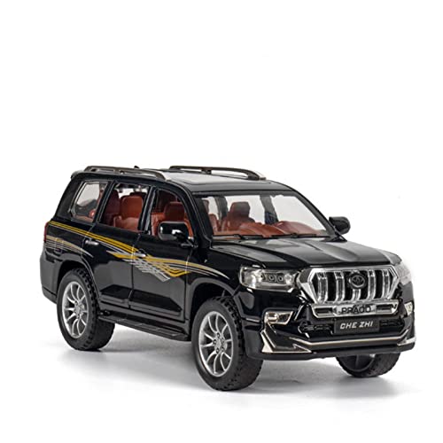 YCNXEB Miniatur Modelle 1 24 for Toyota Land Cruiser Prado SUV Legierung Diecast Automodell Mit Pull Back Sound Light Kindergeschenke Nachbildung(Schwarz) von YCNXEB