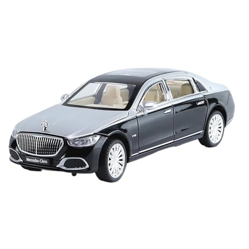 YCNXEB Miniatur Modelle 1 24 für Benz Maybach S680 Limousine Auto Modell Ornamente Sound Und Licht Zurückziehen Legierung Spielzeug Auto Sammlung Originalgetreue Nachbildung(Gray) von YCNXEB