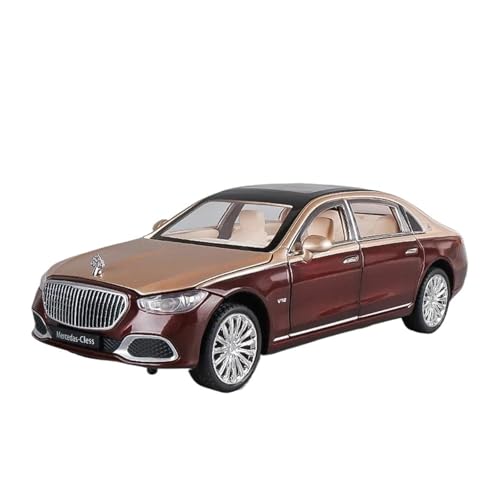 YCNXEB Miniatur Modelle 1 24 für Benz Maybach S680 Limousine Auto Modell Ornamente Sound Und Licht Zurückziehen Legierung Spielzeug Auto Sammlung Originalgetreue Nachbildung(Rot) von YCNXEB