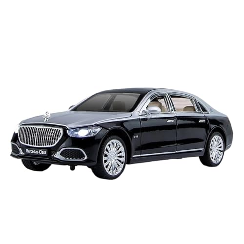 YCNXEB Miniatur Modelle 1 24 für Benz Maybach S680 Limousine Auto Modell Ornamente Sound Und Licht Zurückziehen Legierung Spielzeug Auto Sammlung Originalgetreue Nachbildung(Schwarz) von YCNXEB