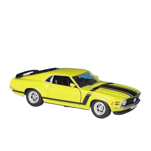 YCNXEB Miniatur Modelle 1 24 für Ford Mustang1970 BOSS 302 Legierung Rennwagen Diecast Metall Sportwagen Modell Sammlung Spielzeug Originalgetreue Nachbildung(Yellow) von YCNXEB