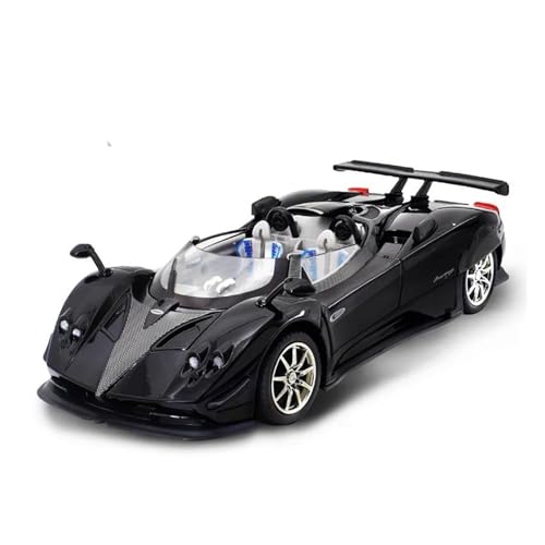 YCNXEB Miniatur Modelle 1 24 für Pagani Zonda HP Barchetta Legierung Konzept Sportwagen Druckguss Metall Rennfahrzeuge Modell Sound Licht Spielzeug Originalgetreue Nachbildung(Schwarz) von YCNXEB
