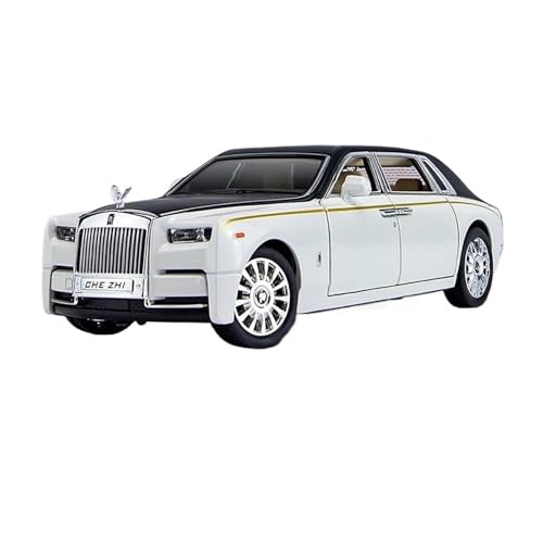 YCNXEB Miniatur Modelle 1 24 für Rolls Royce Phantom Alloy Luxy Car Diecast Metal Toy Vehicles Automodell mit Star Top Sound und Licht Originalgetreue Nachbildung(White) von YCNXEB