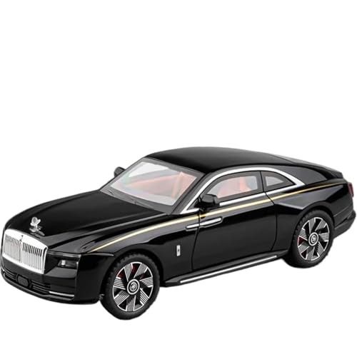 YCNXEB Miniatur Modelle 1 24 für Rolls Royce Spectre Alloy Luxy Car Diecast Metal New Energy Car Model Sound- und Lichtspielzeug Originalgetreue Nachbildung(Schwarz) von YCNXEB