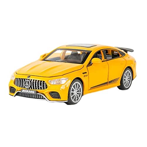 YCNXEB Miniatur Modelle 1 32 Für AMG GT63S Alloy Sports Car Model Simulation Tür Kann Geöffnet Werden Musik Zurückziehen Originalgetreue Nachbildung(Yellow) von YCNXEB
