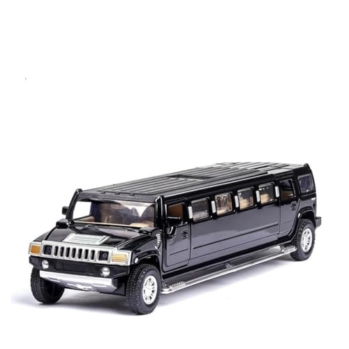 YCNXEB Miniatur Modelle 1 32 Für Alloy Hummer H2 Lengthen Limousine Metall-Druckguss-Auto Mit Sound Und Licht Zurückziehbares Blinkendes Musikspielzeug Originalgetreue Nachbildung(Schwarz) von YCNXEB