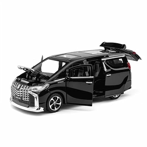 YCNXEB Miniatur Modelle 1 32 Für Alphard MPV Legierung Auto Modell Druckguss Spielzeug Metall Fahrzeuge Sammlung Sound Und Licht Simulatio Spielzeug Originalgetreue Nachbildung(Schwarz) von YCNXEB