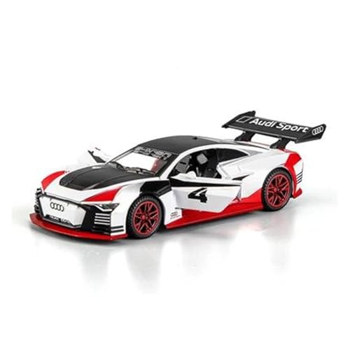 YCNXEB Miniatur Modelle 1 32 Für Audi GT Alloy Sports Racing Car Spielzeugfahrzeug Automodell Sound Und Licht Hobbyist Collection Dekoration Originalgetreue Nachbildung(White) von YCNXEB