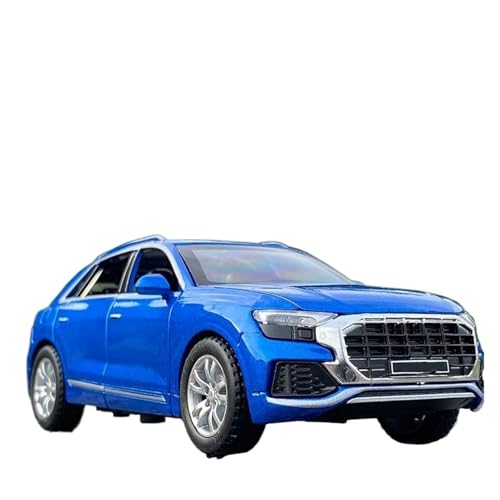 YCNXEB Miniatur Modelle 1 32 Für Audi Q8 SUV Legierung Automodell Druckguss Spielzeugfahrzeuge Metall Automodell Simulation Sound Light Collection Spielzeug Originalgetreue Nachbildung(Blau) von YCNXEB