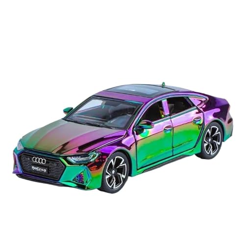 YCNXEB Miniatur Modelle 1 32 Für Audi RS7 Sportwagen Überzug Automodell Dekoration Druckguss Metalllegierung Auto Sound Licht Sammlungen Originalgetreue Nachbildung(Purple) von YCNXEB