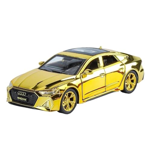 YCNXEB Miniatur Modelle 1 32 Für Audi RS7 Sportwagen Überzug Automodell Dekoration Druckguss Metalllegierung Auto Sound Licht Sammlungen Originalgetreue Nachbildung(Yellow) von YCNXEB