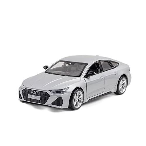 YCNXEB Miniatur Modelle 1 32 Für Audi RS7 Static Car Model Fahrzeuge Mit Sound Light Simulation Metal Sport Car Originalgetreue Nachbildung(Silber) von YCNXEB