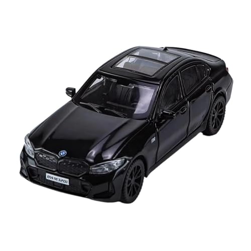 YCNXEB Miniatur Modelle 1 32 Für BMW 320i DIE 3 2023 Legierung Auto Modell Diecast Metall Fahrzeuge Modell Simulation Sound Licht Sammlung Geschenk Originalgetreue Nachbildung(Schwarz) von YCNXEB
