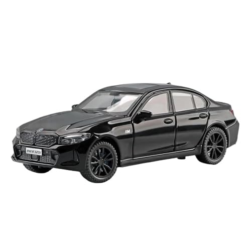 YCNXEB Miniatur Modelle 1 32 Für BMW 320i DIE 3 2023 Legierung Modell Auto Spielzeug Druck Druckguss Sound Und Licht Auto Spielzeug Sammlerstücke Originalgetreue Nachbildung(Schwarz) von YCNXEB