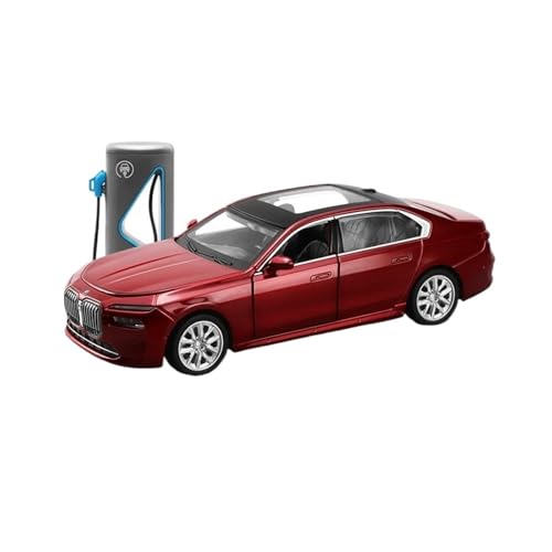 YCNXEB Miniatur Modelle 1 32 Für BMW I7 Legierung Diecast Auto Modell Hohe Simulation Metall Auto Modell Sammlung Sound Und Licht Spielzeug Originalgetreue Nachbildung(Red with Charge) von YCNXEB