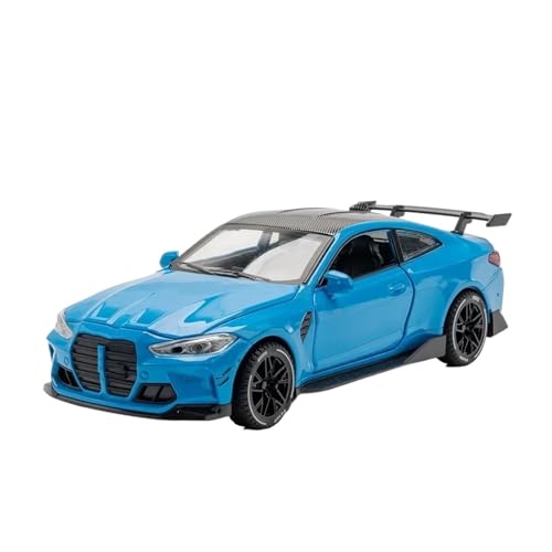 YCNXEB Miniatur Modelle 1 32 Für BMW M4 Coupé Sportwagen Hochsimulation Diecast Metalllegierung Modellauto Sound Light Pull Back Collection Spielzeug Originalgetreue Nachbildung(Blau) von YCNXEB