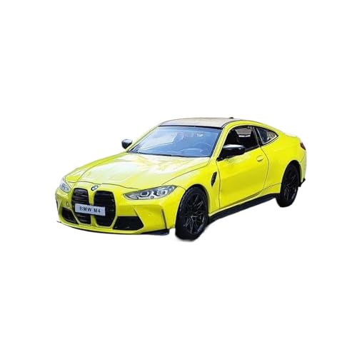 YCNXEB Miniatur Modelle 1 32 Für BMW M4 Legierung Sportwagen Modell Druckguss Spielzeug Fahrzeuge Metall Modell Sound Und Licht Auto Sammlerstücke Originalgetreue Nachbildung(Yellow) von YCNXEB