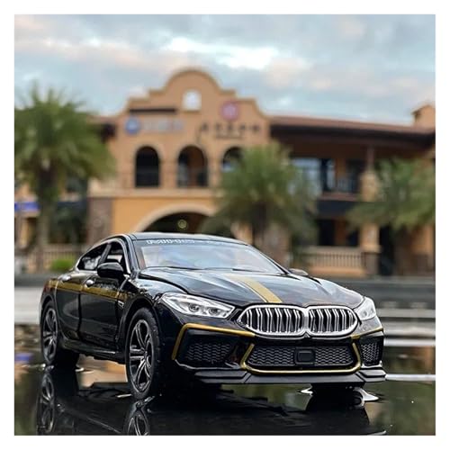 YCNXEB Miniatur Modelle 1 32 Für BMW M8 Simulation Metallfahrzeuge Pull Back Diecast Modellauto Spielzeug Sportwagen Mit Sound Und Licht Originalgetreue Nachbildung(Schwarz) von YCNXEB
