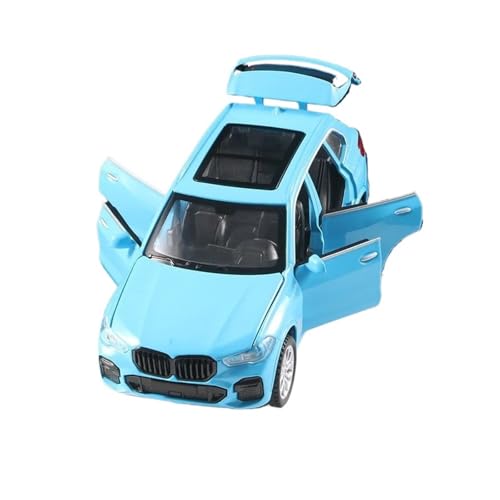YCNXEB Miniatur Modelle 1 32 Für BMW X5 Hohe Simulation Diecast Metall Legierung Modell Auto Sound Licht Pull Back Sammlung Originalgetreue Nachbildung(Blau) von YCNXEB