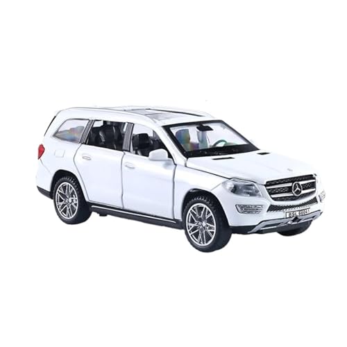 YCNXEB Miniatur Modelle 1 32 Für Benz GL500 SUV Legierung Miniatur Auto Maßstab Auto Modell Druckguss Metall Modell Sound Licht Geschenk Sammlung Originalgetreue Nachbildung(White) von YCNXEB