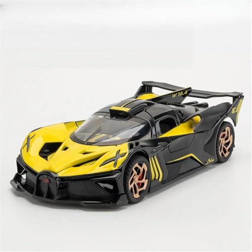 YCNXEB Miniatur Modelle 1 32 Für BolideSport-Modellspielzeug, Autolegierung Mit Rückzugsgeräusch Und Licht, Rennfahrzeug-Sammlungsdekoration Originalgetreue Nachbildung(Yellow) von YCNXEB