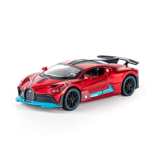 YCNXEB Miniatur Modelle 1 32 Für Bugatti DIVO Super Sports Car Alloy Diecast Modell Mit Sound Light Toys Originalgetreue Nachbildung(Rot) von YCNXEB