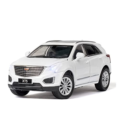 YCNXEB Miniatur Modelle 1 32 Für Cadillac XT5 SUV Legierung Diecast Metal Modellauto 6 Türen Offroad Geöffnet Originalgetreue Nachbildung(White) von YCNXEB