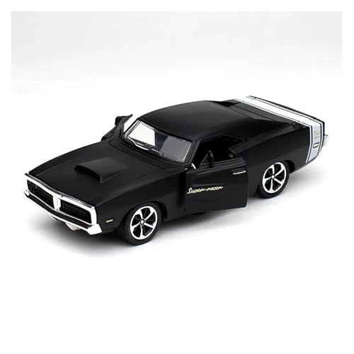 YCNXEB Miniatur Modelle 1 32 Für Challenger Vintage Classic Legierung Auto Modell Zurückziehen Druckguss Spielzeug Fahrzeuge Dekoration Spielzeug Originalgetreue Nachbildung(Schwarz) von YCNXEB