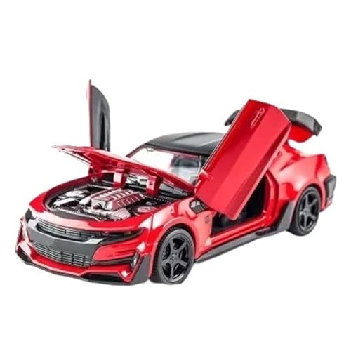 YCNXEB Miniatur Modelle 1 32 Für Chevrolet Camaro Legierung Druckguss Auto Modell Pull Back Und Sound Licht Spielzeug Auto Sammlung Originalgetreue Nachbildung(Rot) von YCNXEB